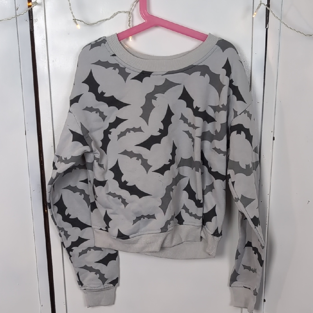 Kids Bat Print Sweatshirt - Gray
